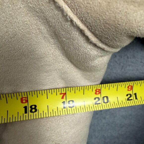 Wilson's Leather L Faux Suede Hooded Short Jacket Faux Fur Lining Tan Zip Up - Picture 14 of 16